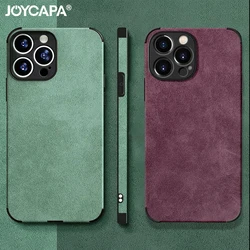 Luxury Shockproof Matte Lambskin Leather Case for iPhone 14 13 12 11 Pro X XR XS Max 7 8 Plus Soft Fabric Vintage Cover Funda
