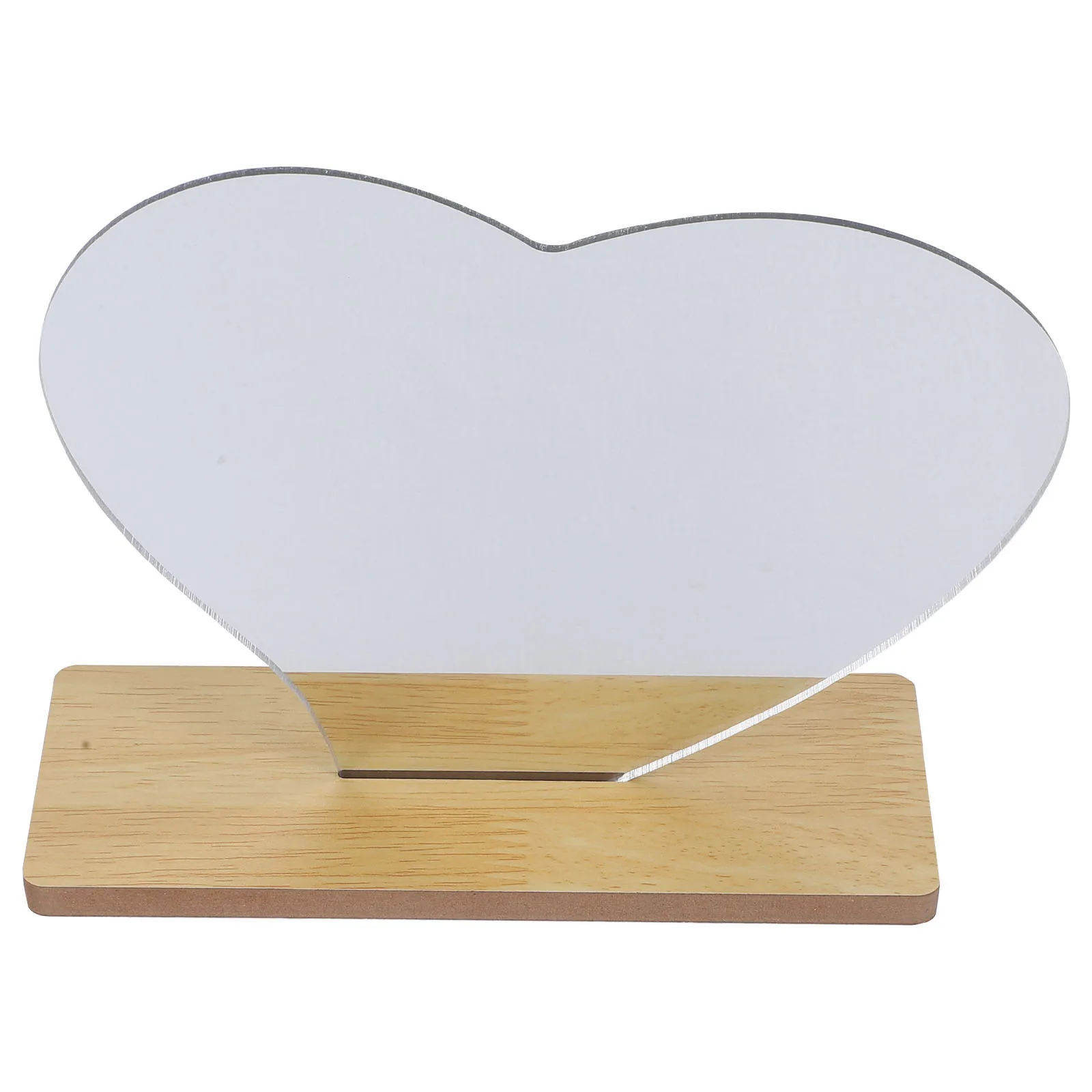 سطح المكتب الاكريليك شكل غير منتظم قاعدة خشبية مرآة طاولة مستقرة ديكور مكتب جمالي #1