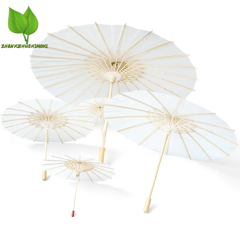 Guarda-chuva de papel chinês para fotografia, 60 cm, 80 cm, branco, faça você mesmo, adereços para festa de chá de bebê, casamento, 10/20/30 peças