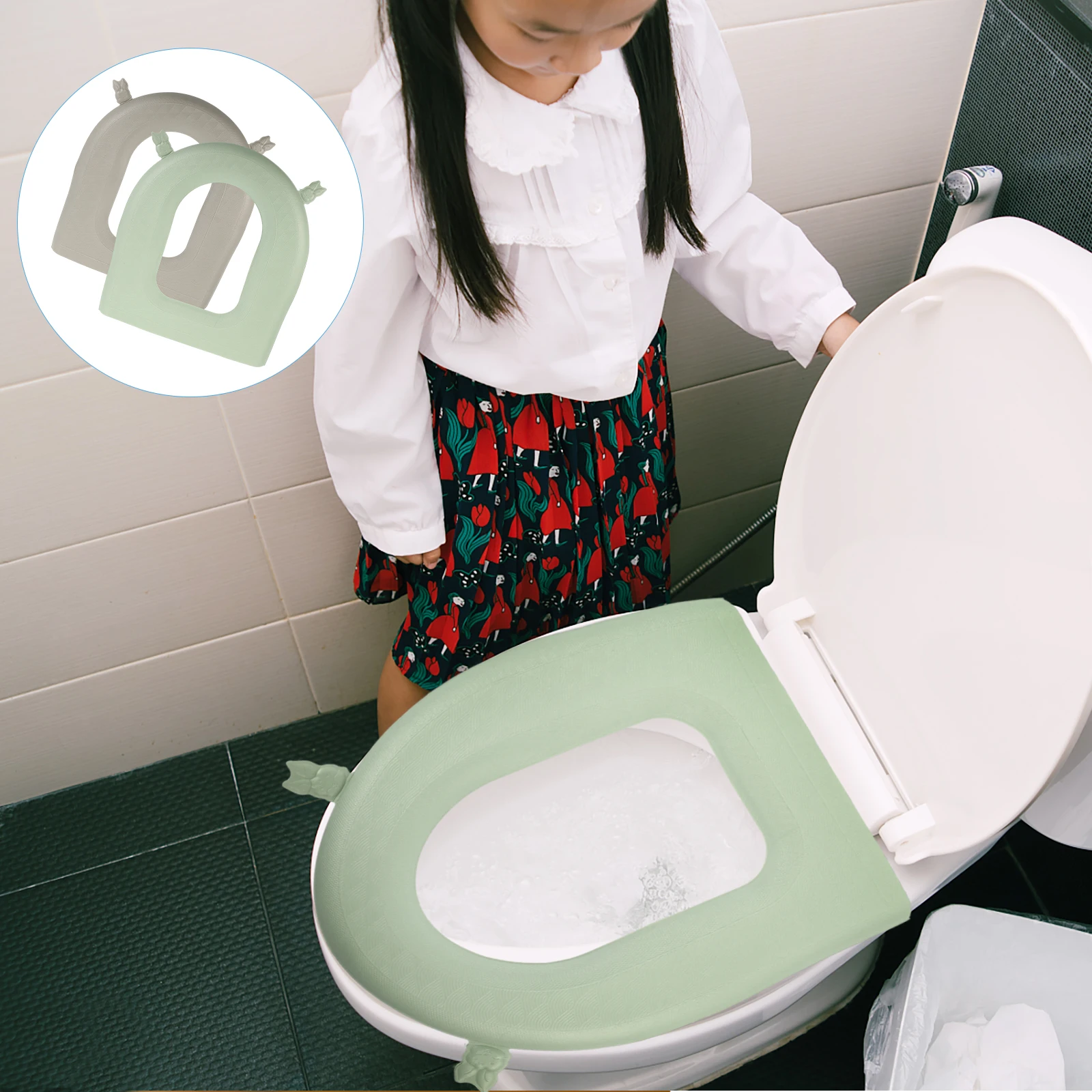 

2 Pcs Toilet Mat Lid Cover Thicken Bathroom Cushion Seat Household U-shape Pad Domestic Washable Thicker
