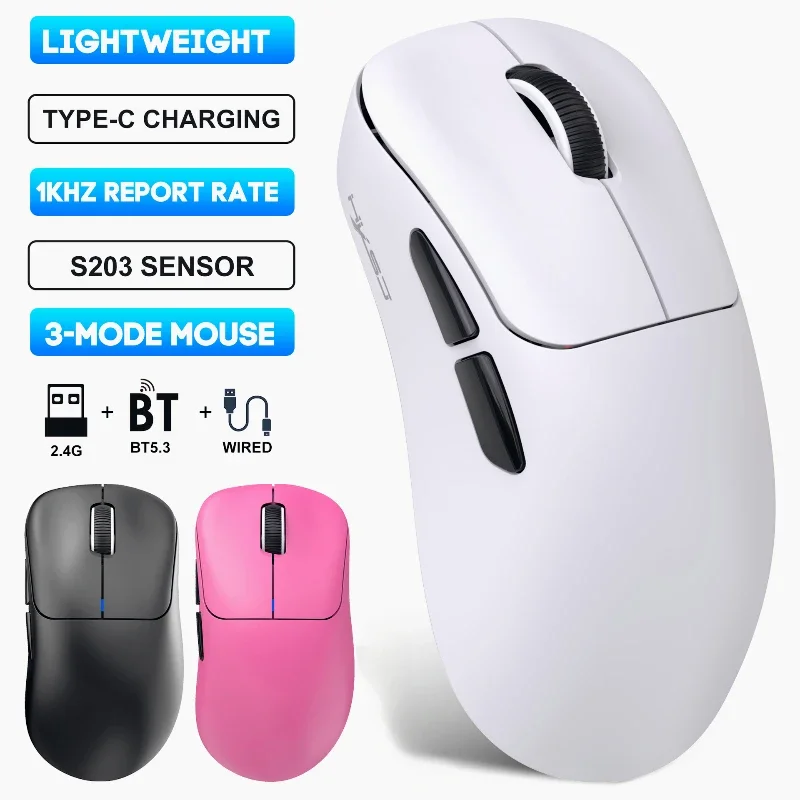 

Wireless Bluetooth BT5.3 lightweight 1000dpi mouse gamer rechargeable ergonomic white portable mouses for tablet PC Mice Pink