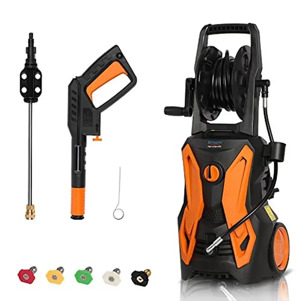 

High Pressure 4000 PSI Electric Power Washer 2.8 GPM with Hose Reel and 5 Quick-Connect Spray Tips