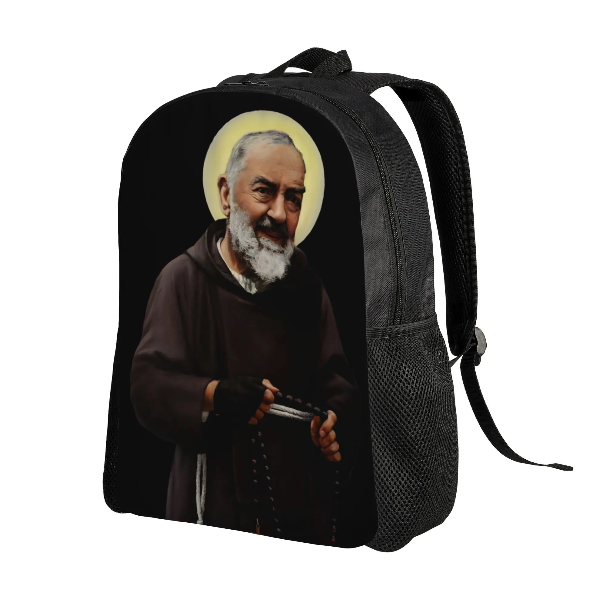 Padre Pio Of Pietrelcina Backpack  Novelty Backpacks Youth Daily Soft High School Bags Designer Rucksack
