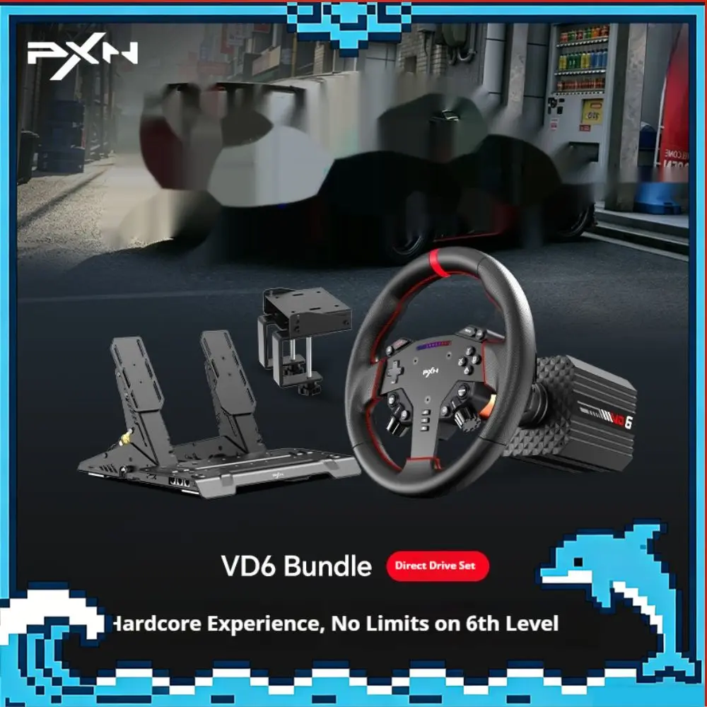 PXN VD6 Game Steering Wheel Servo Direct Drive 6Nm Base Simulator Driving Car Racing Simulator PC Gaming Accessories Gift
