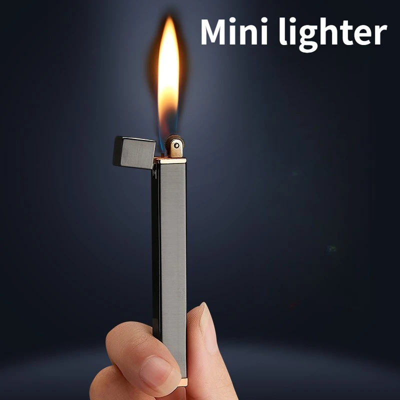 

NEW Slender Mini Grinding Wheel Open Flame Inflatable Lighter Portable and Lightweight Igniter Gift