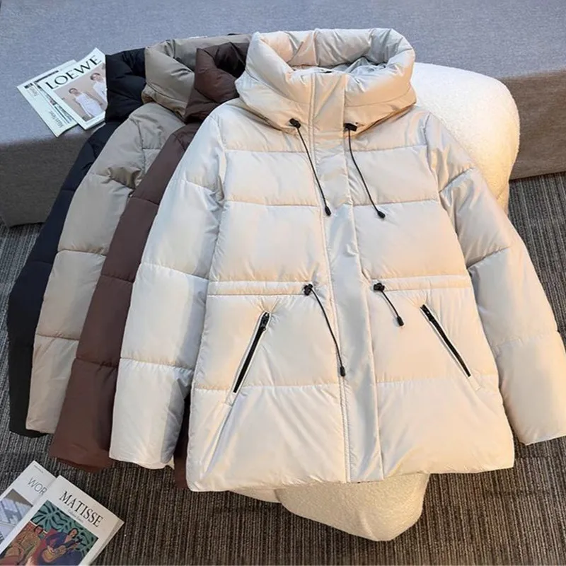 

Новинка 2026, парки с капюшоном, женские зимние куртки на хлопковой подкладке, пальто средней длины, модные утепленные повседневные парки, уличная одежда