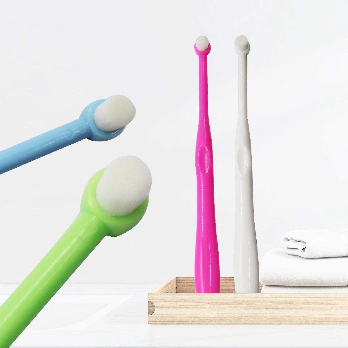 3pcs Single Bundle Toothbrush Small Pointed Soft Hair Braces Groove Wisdom Teeth Interdental Brush