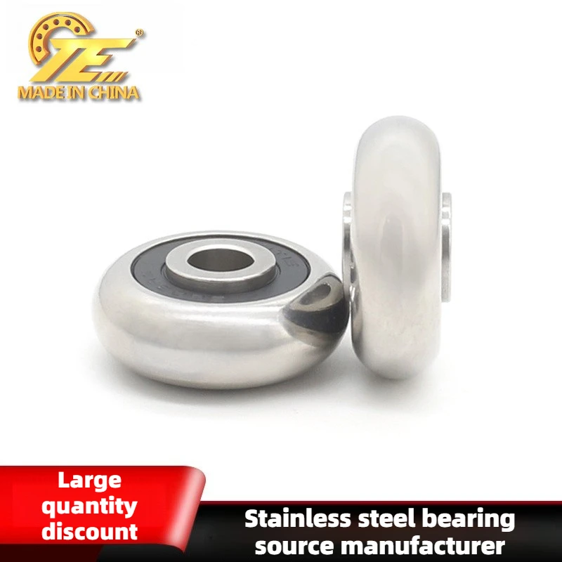 Non-standard special bearing S608RS outer ring O-shaped roller 304 stainless steel deep groove ball bearing wholesale