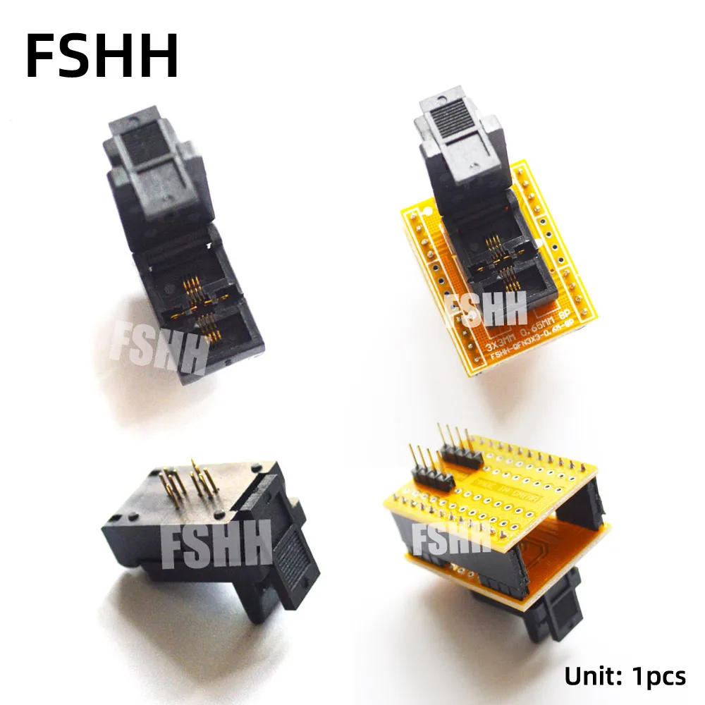 

QFN8 to DIP8 Programmer adapter DFN8 WSON8 MLF8 test socket Pitch 0.65mm Size 3mmX3mm