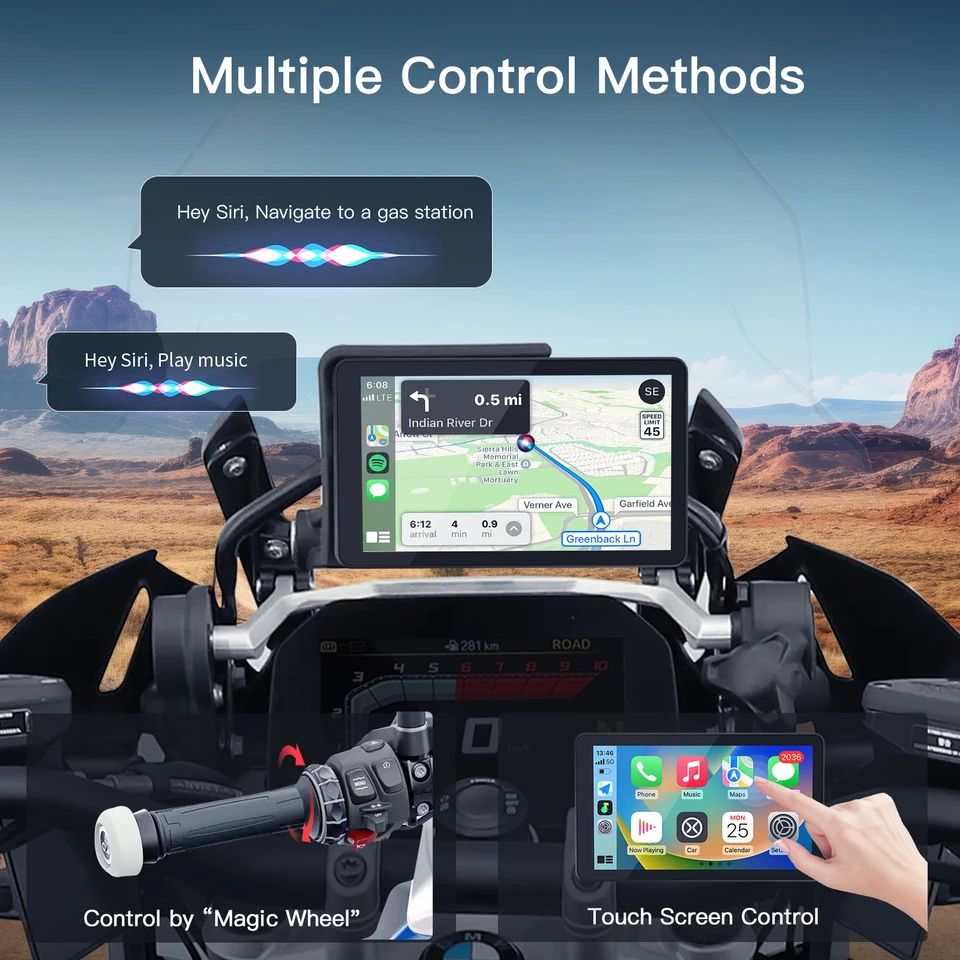CARABC DB601 For BMW 6-inch Portable Screen GPS Motorcycle