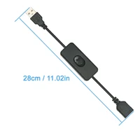 Câble USB avec interrupteur marche/arrêt, 2 pièces, Extension de câble à bascule pour lampe USB, ligne d'alimentation pour ventilateur USB, adaptateur Durable, casque USB LED 6