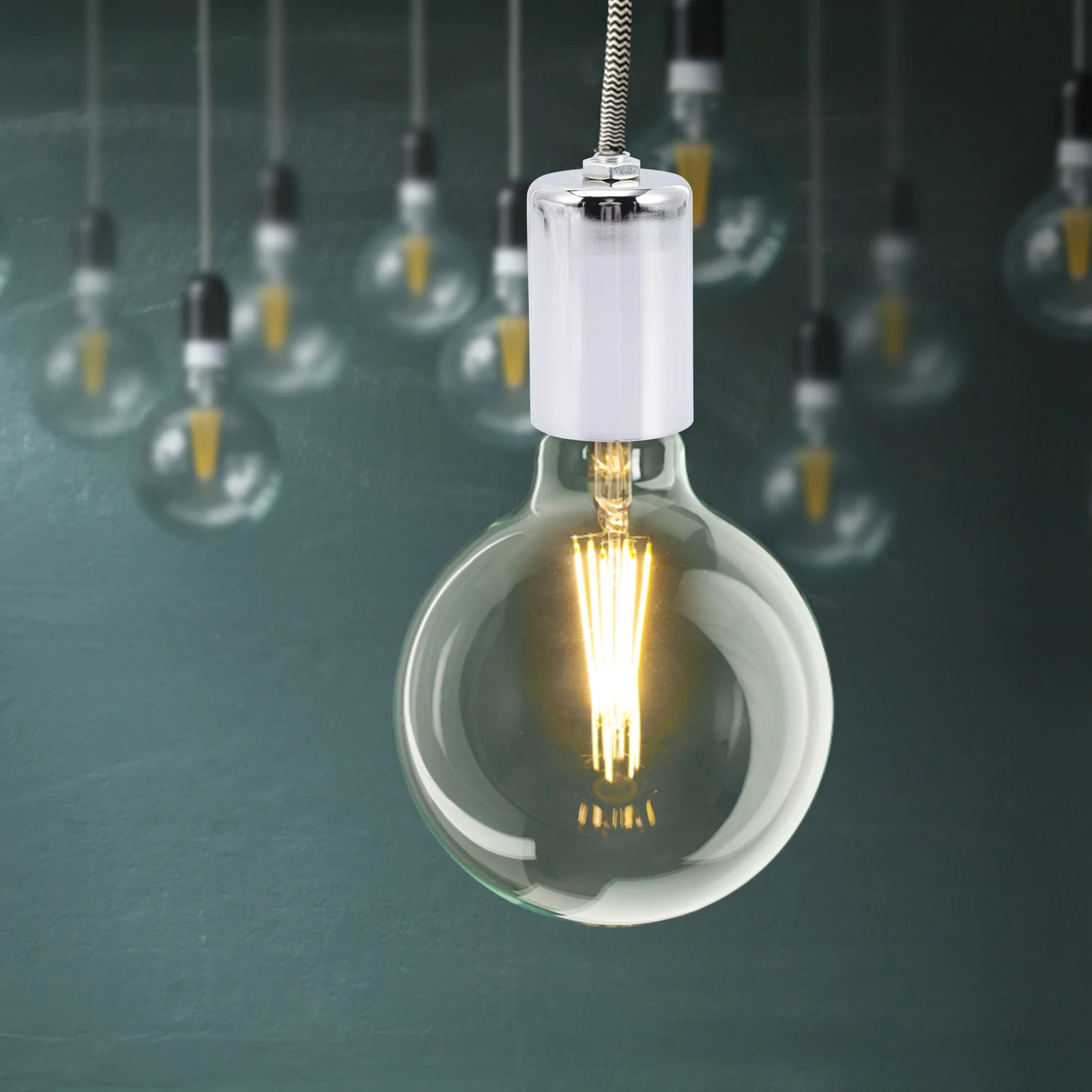 

2Pcs E27 Thread Lamp Holder Stainless Steel Industrial Style Ceiling Light Socket Accessory for DIY Decorative Lighting Projects