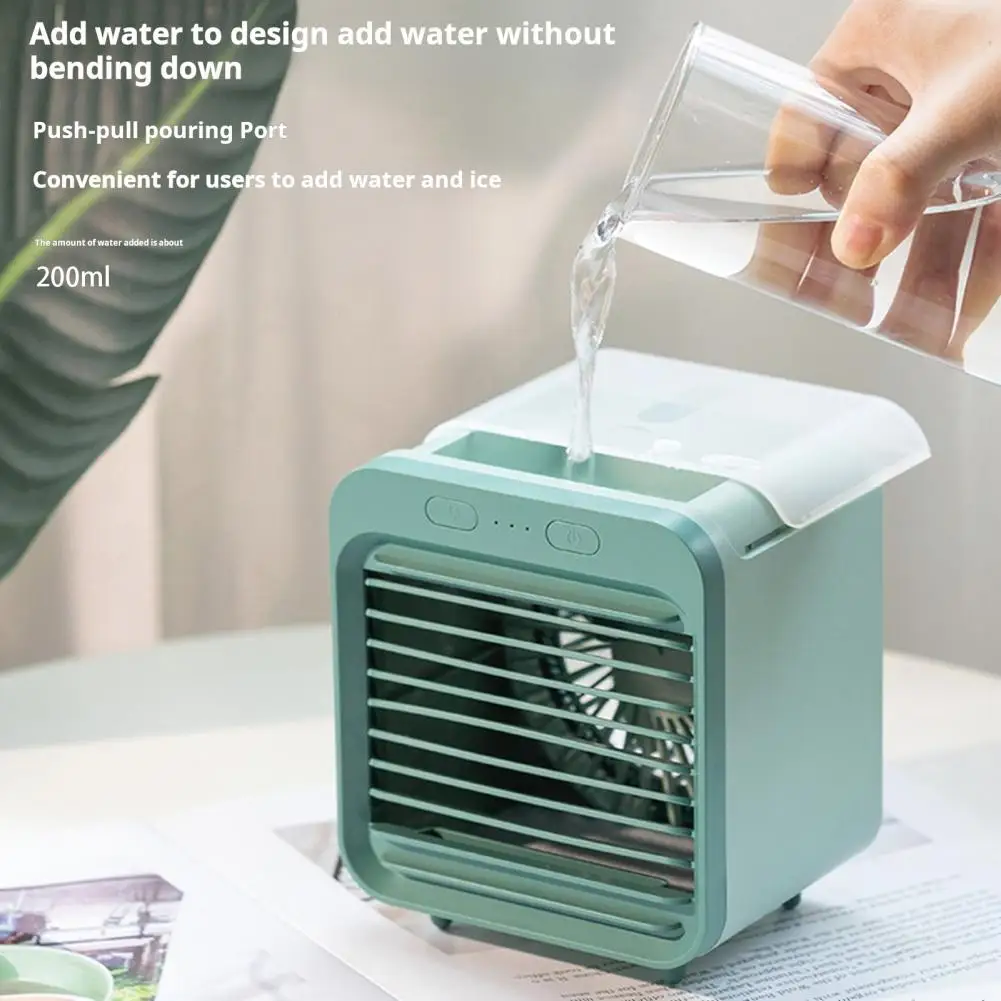 Portable Air Conditioner Fan Mini Air Cooler Portable Rechargeable Air Cooler with Water Tank Strong Airflow Electric Fan