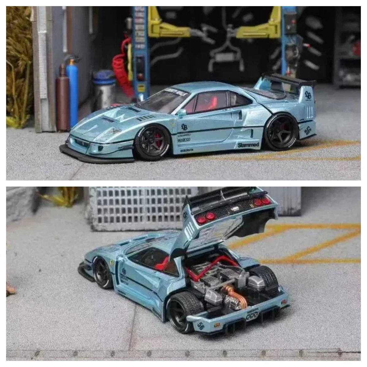 

Star Model 1:64 F40 LB-Works Ice Blue Diecast Metal Car model car Limited Alloy