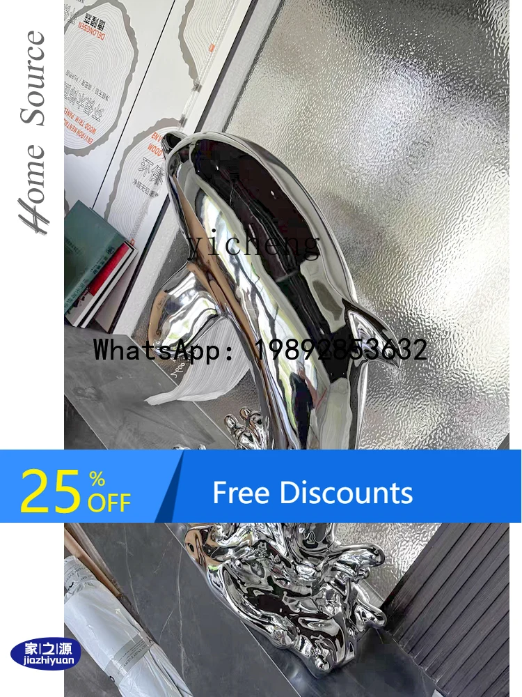 AA dolphin floor-to-ceiling ornament abstract whale sales office lobby hotel e-sports artwork