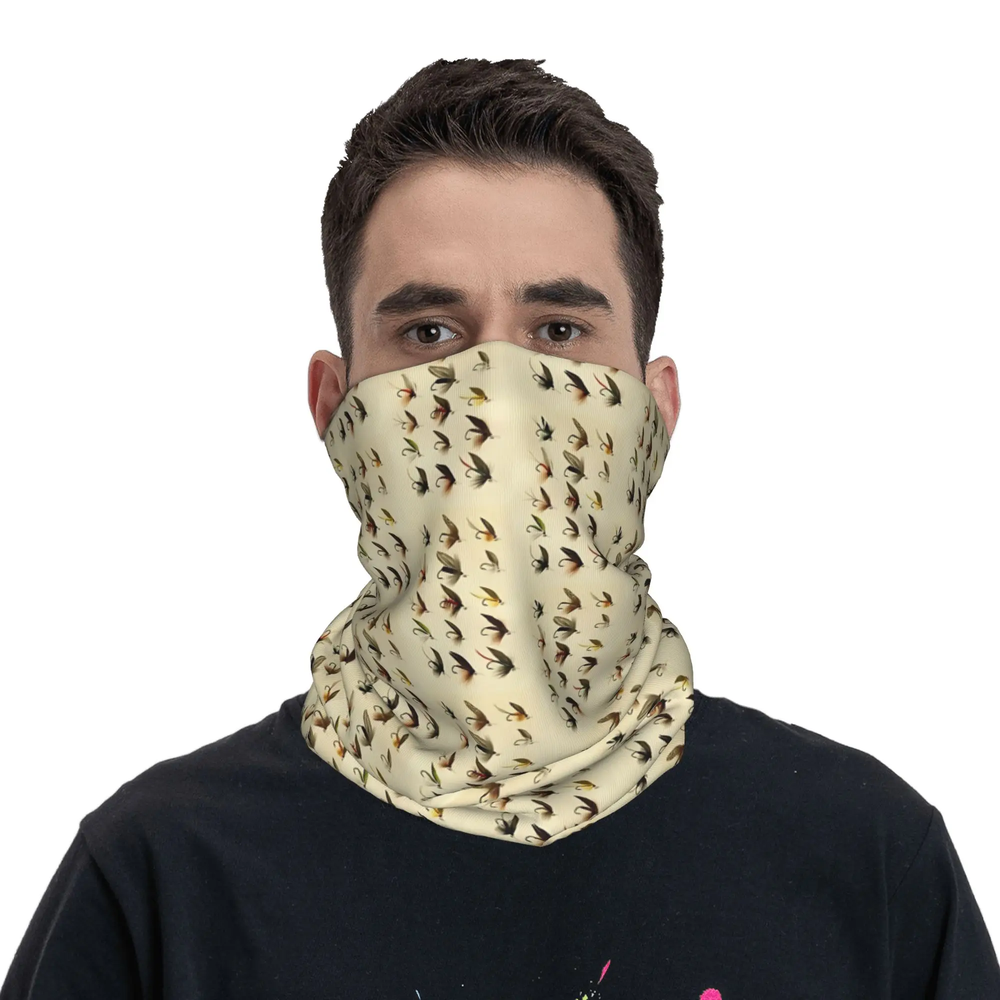 

Outdoor Sports Balaclava Trout Flies Cycling Mask Neck Cover Tactical Mask Retro Running Travel Windproof Scarves