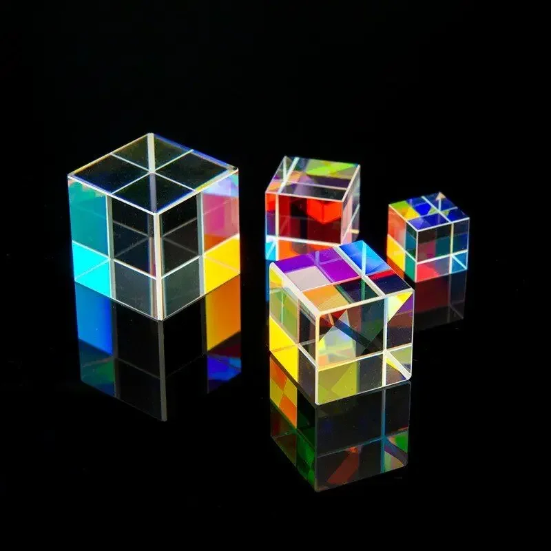 X-Cube Prism RGB Combiner Splitter Cross Dichroic 6-Sides Prism Polyhedron Pyramid Decoration Teaching Photograph Research