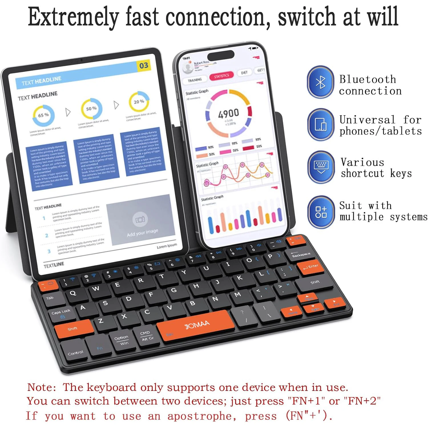Rechargeable Bluetooth Wireless Mini Keyboard with Adjustable Leather Stand,Portable Wireless Travel Keyboard for Window/Mac OS