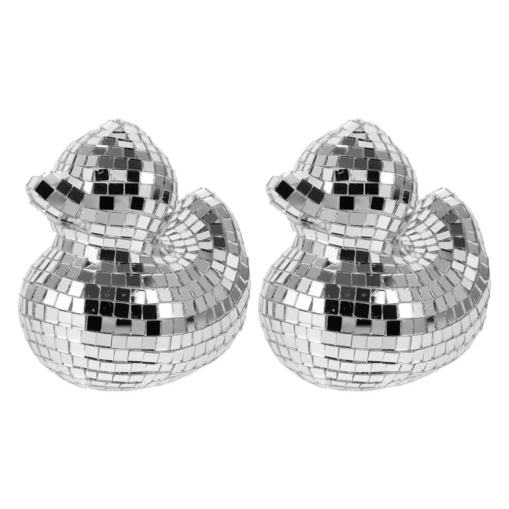 

Mirror Duck Ornaments Disco Animal Figurine Decorative Cute Shape Balls Desktop Decoration Home