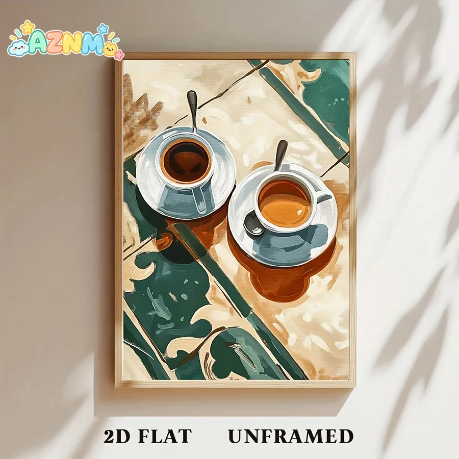 2D Flat, 2D Flat, 2D Flat Coffee Time Poster, Artistic Canvas Print, Vintage Wall Decor Art Piece, Modern Wall Art, Suitable
