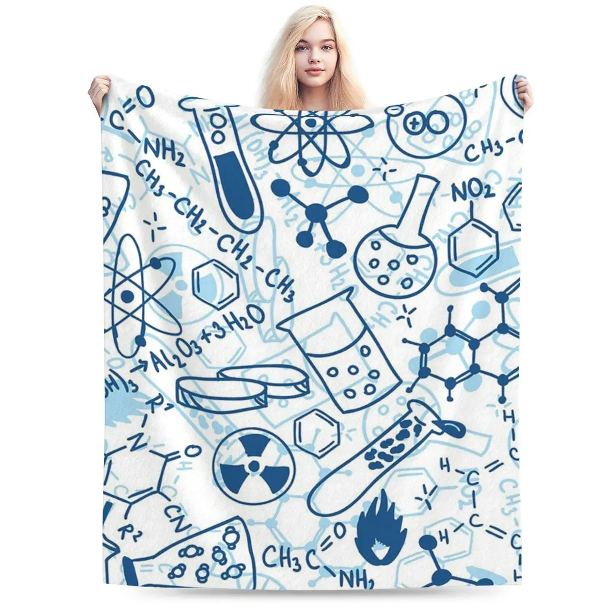 Chemistry Blanket Soft Warm Flannel Throw Blanket Bedding for Bed Living room Picnic Travel Home Couch