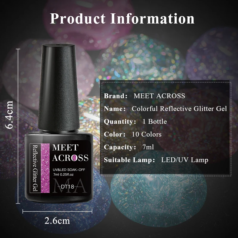 6Pcs Glitter Nail Gel Polish Set Popular Colors Summer Semi Permanent Soak Off UV Varnish Nail Supplies Kit Nail Art Manicure