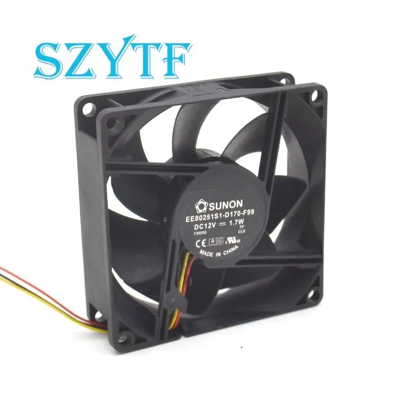 EE80251S1-D170-F99 DC 12V 1.7W 3-pin 3-pin connector 80mm 80x80x25mm  Server Square cooling fan for SUNON