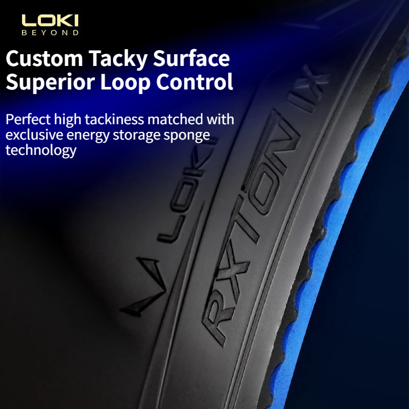 LOKI RXTON 9 NEO Table Tennis Rubber ITTF Approved 2.1mm Blue Inorganic Energy Sponge Sticky Ping Pong Rubber for Loop Attack