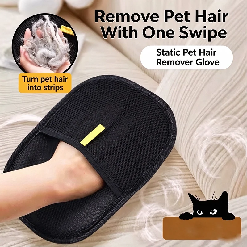 Pet Hair Removal Gloves Cat Dog Grooming Brush Tool For Sofa Carpet Clothes - Home Hair Collection Remover Brush