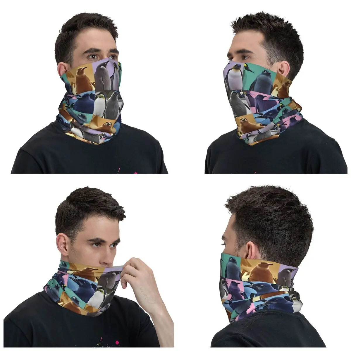 Pesto Penguin Pattern Bandana Neck Cover Printed Animal Mask Scarf Multi-use Balaclava Outdoor Sports Unisex Adult Winter