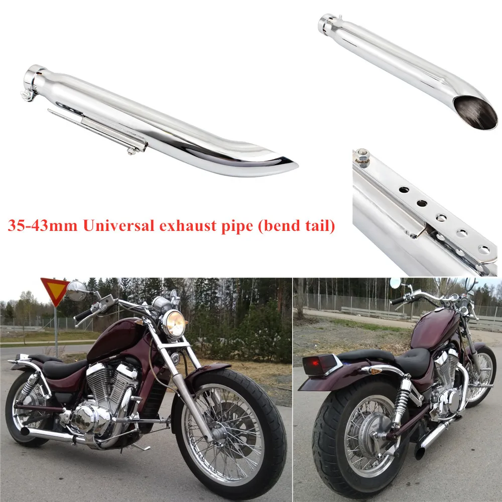 38-45mm Motorcycle Exhaust Muffler Pipe Tip Retro Cafe Racer Moto Rear Pipe Tube Exhause For Harley Bobber Honda Suzuki Triumph