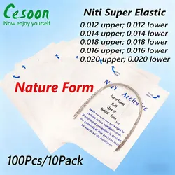10Packs Dental Niti Super Elastic Arch Wires Orthodontic Natural Form Round Brace Archwires Upper Lower Dentistry Ortho Material