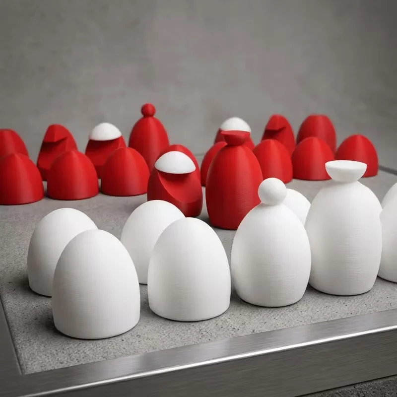16/32 Pcs Egg Style Chess Pieces, Minimalist Modern Board Components, Aesthetic Tabletop Decor