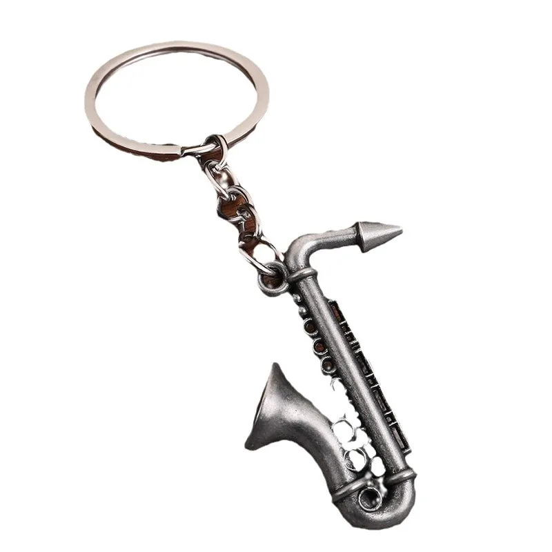 2024 Mini Musical Instruments Mini Toys Saxe Mini Metal Keyring Pendant Music Gift Car Keychain