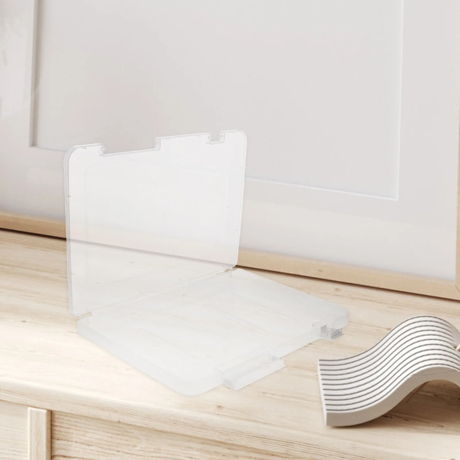 

4pcs Transparent A5 File Storage Box Portable Document Holder Multi-Functional Paper Organizer Clear Magazine Protector For