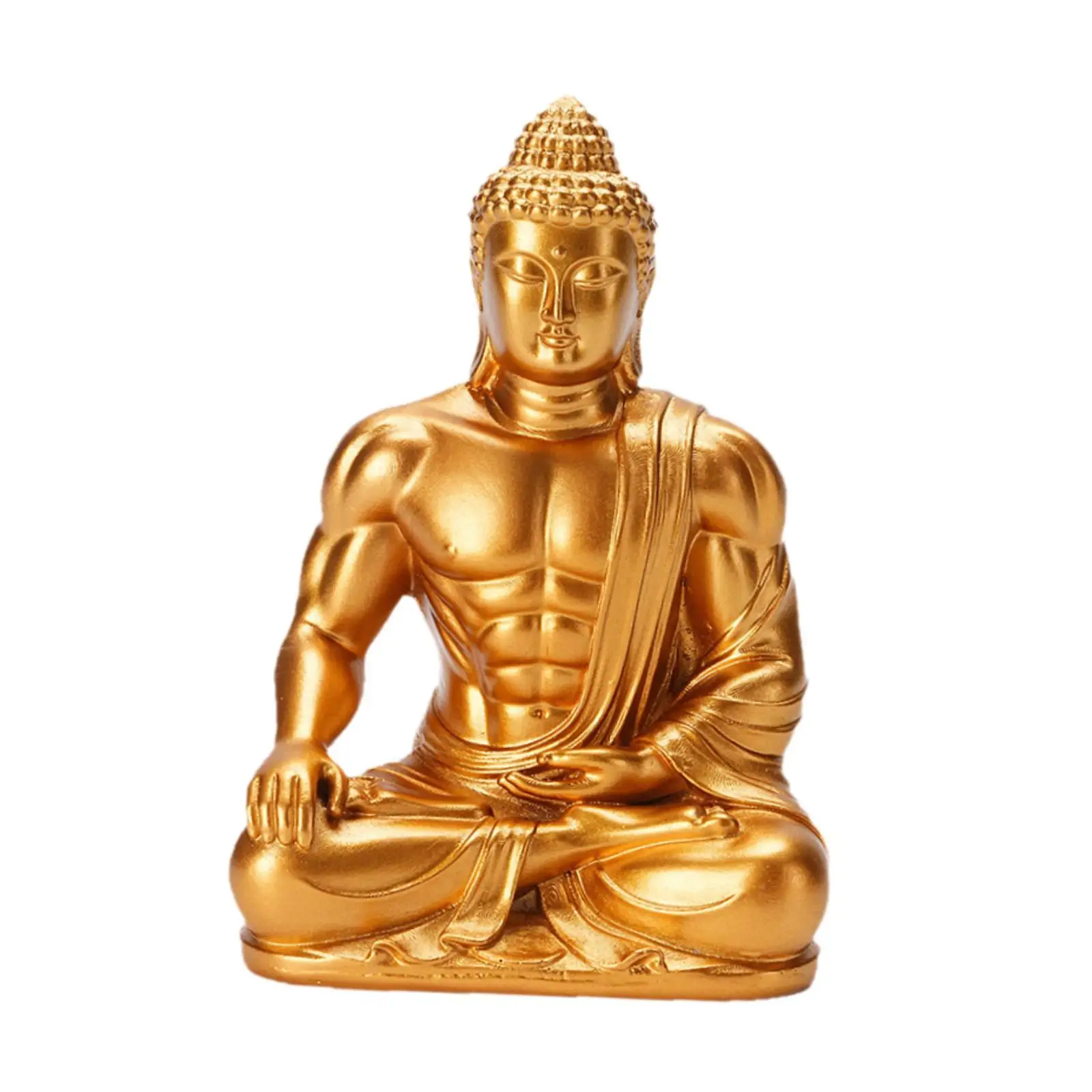 Resin Buddha Sculpture Muscular Figure Luxury Decorative Statuette Art Object for Table and Shelf