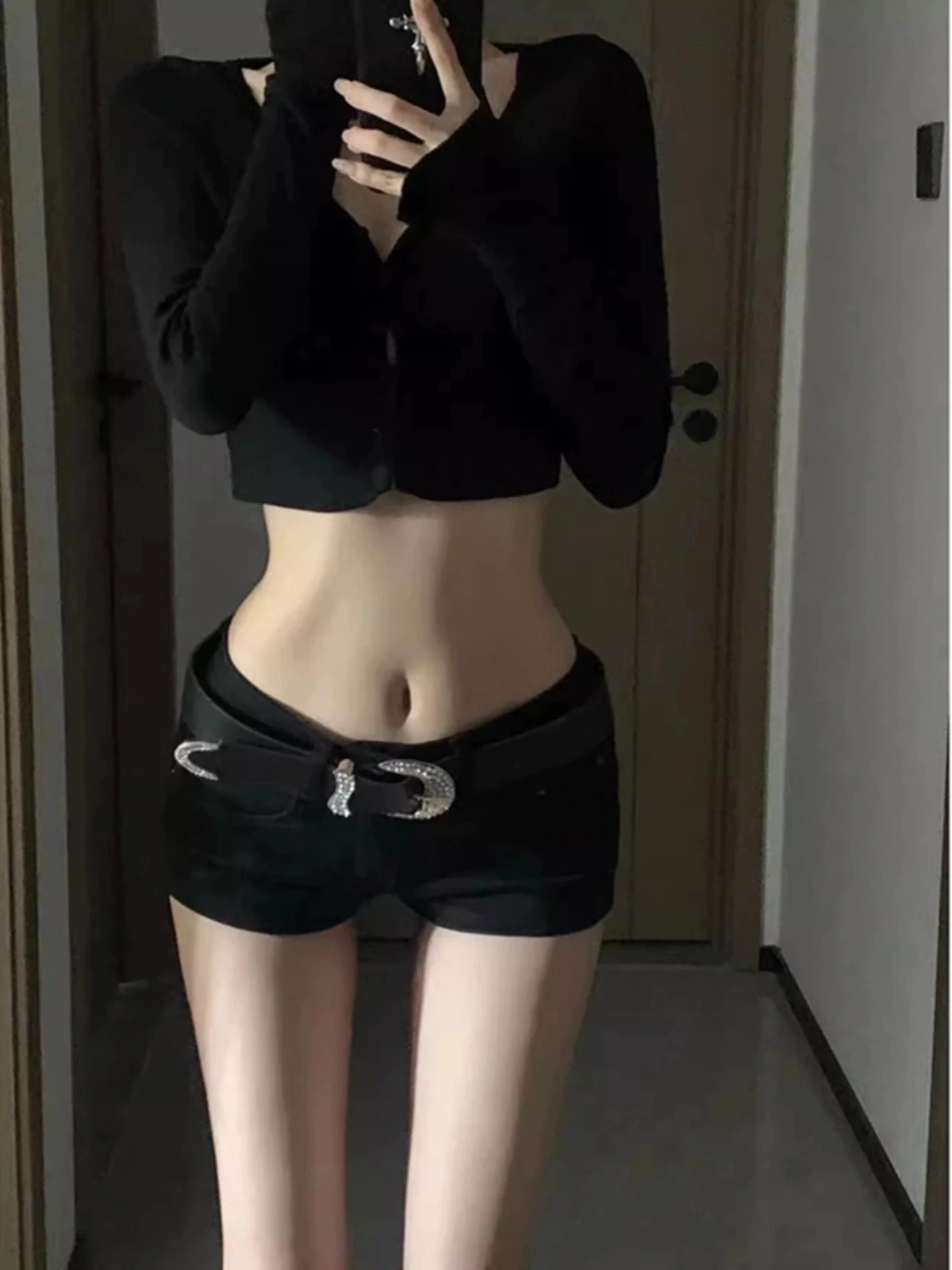 Low Waist Denim Super Short Pants Women's Stylish High Street Hot Summer Shorts Elastic Outerwear Hip Enhancing American Style