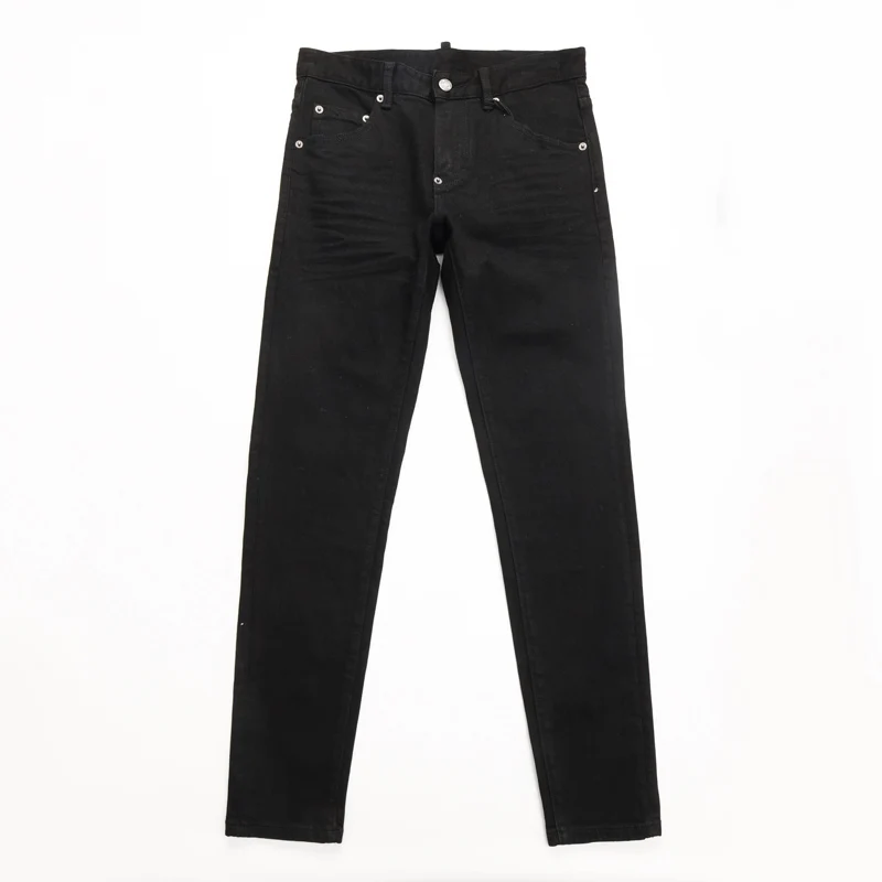 

Дизайнерские модные новые мужские черные джинсы с эффектом потертости, стрейчевые, зауженного кроя, в стиле хип-хоп, брендовые, высококачественные брюки Hombre