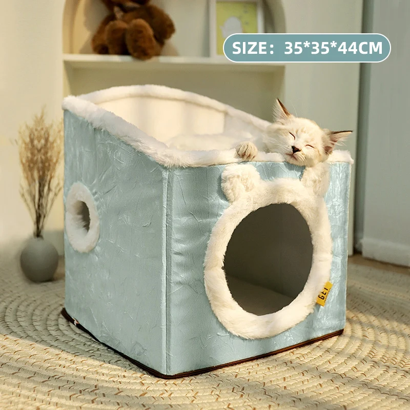 HOOPET Deep Sleep Cat House Winter Cat Mat Bed Pets Tent Cozy Cave Kitten Basket Puppy Cushion Pet Supplies