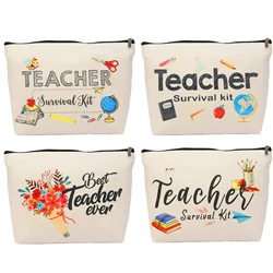 4 pcs Teacher Appreciation Gifts , Thank You Teacher Makeup Bag Gifts, School Leaving Graduation Presents for Teacher