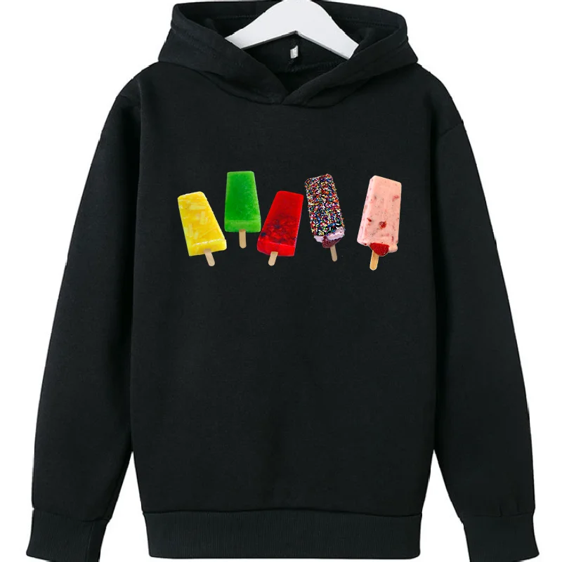 Hot Boys Girls Hoodie New Ice Lolly  Ice Lollipop Print Fashion Explosion Kids Clothes Girls Sweatshirts Sweater Clothes Kids