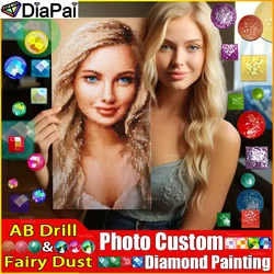 DIAPAI Fairy Dust AB Photo custom! Private custom! DIY Embroidery 5D diamond Painting Cross Stitch Full Rhinestone Decor Gift