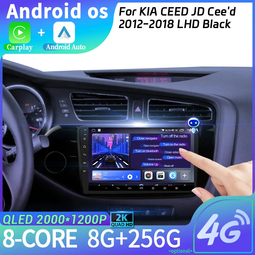 

Android 14 For KIA CEED JD Cee'd 2012-2018 LHD Black 2DIN WIFI Wireless Carplay Stereo Screen Car Radio Multimedia Navigation