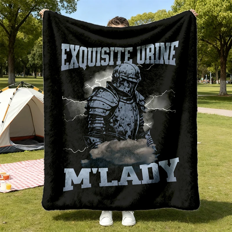 Funny Embarassing Gift, Funny Hard Skeleton Meme Bootleg Graphic Flannel Blanket, Offensive Flannel Throw