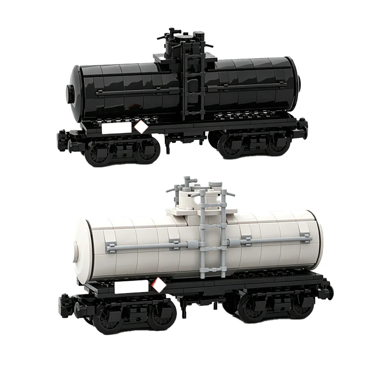 Vintage Railroad Tank Car Modify Train Wagon Model Custom Building Blocks Diy Educational Assembly Birthday Home Collection Gift