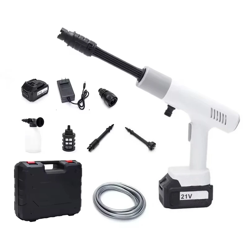 Cordless Water Car Wash Gun, Portable, Wireless, High Pressure, Handheld, Care Cleaning Washer, 21V, 24V, 48V