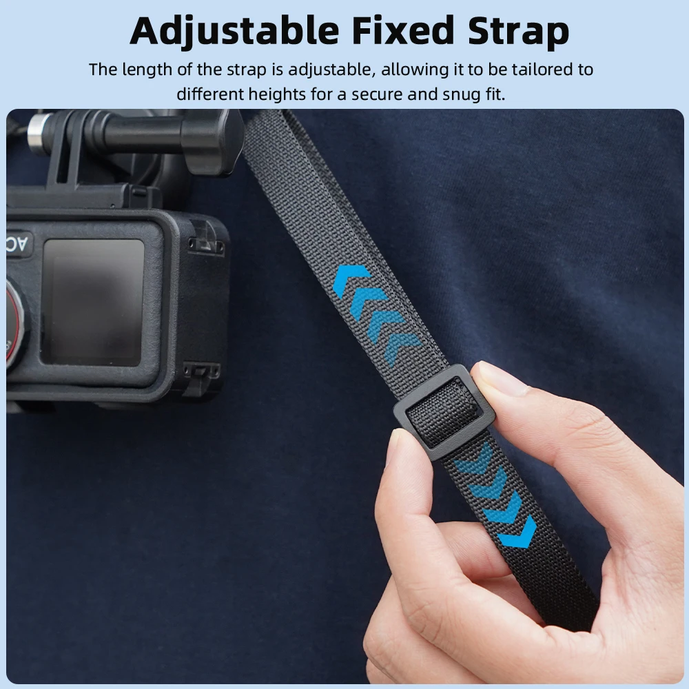حامل رقبة Flymile لكاميرا DJI Action 5 Pro/GoPro/Insta360 وحامل هاتف POV Selfie Mount Chest Stand حزام تسجيل الفيديو