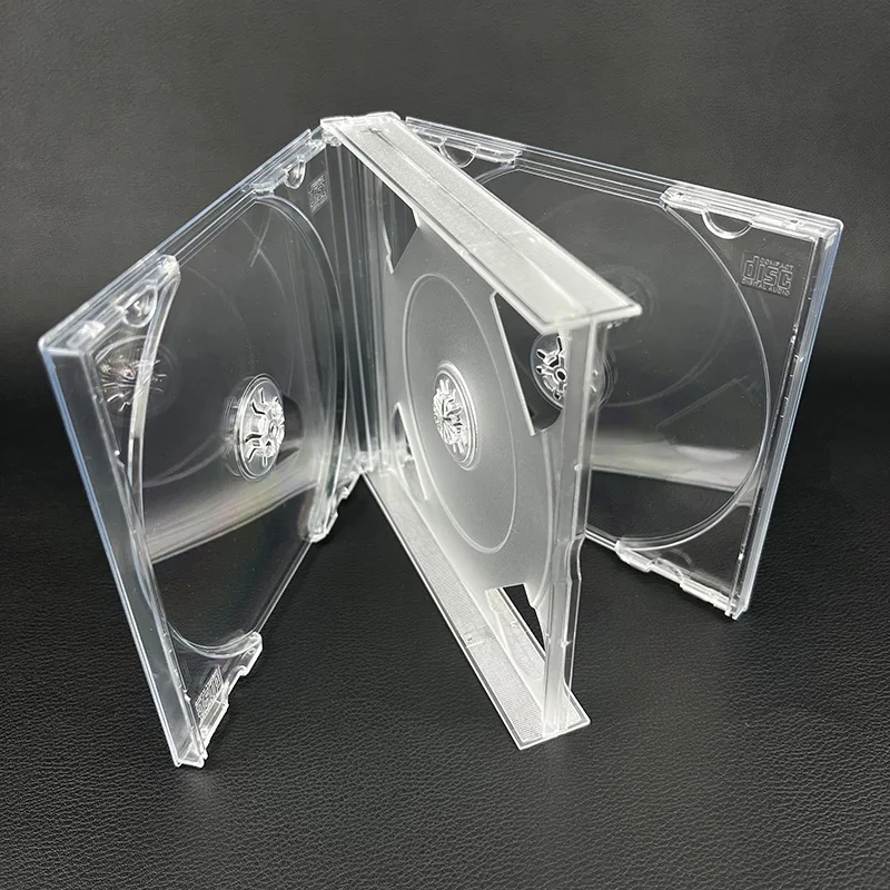 Estuche Transparente de Plástico para CD/DVD, Capacidad para 2, 4 o 6 Discos, Caja de Almacenamiento de Discos Ópticos T