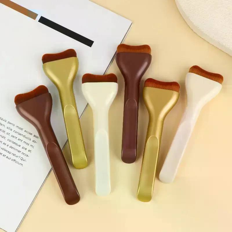 Pinceaux de maquillage en forme de langue, pour contour, bronzage, fond de teint liquide, crème, Blush, poils souples, outil de maquillage polyvalent pour le jour