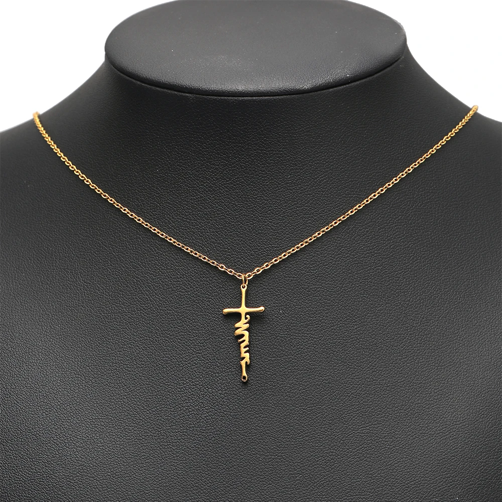 5 Stück Edelstahl-Familienmitglieder-Buchstaben-Anhänger, Kreuz-Charms, Verbindungsstücke für Halsketten, Armbänder, Schmuckzubehör, DIY-Schmuckherstellung – Detail 4